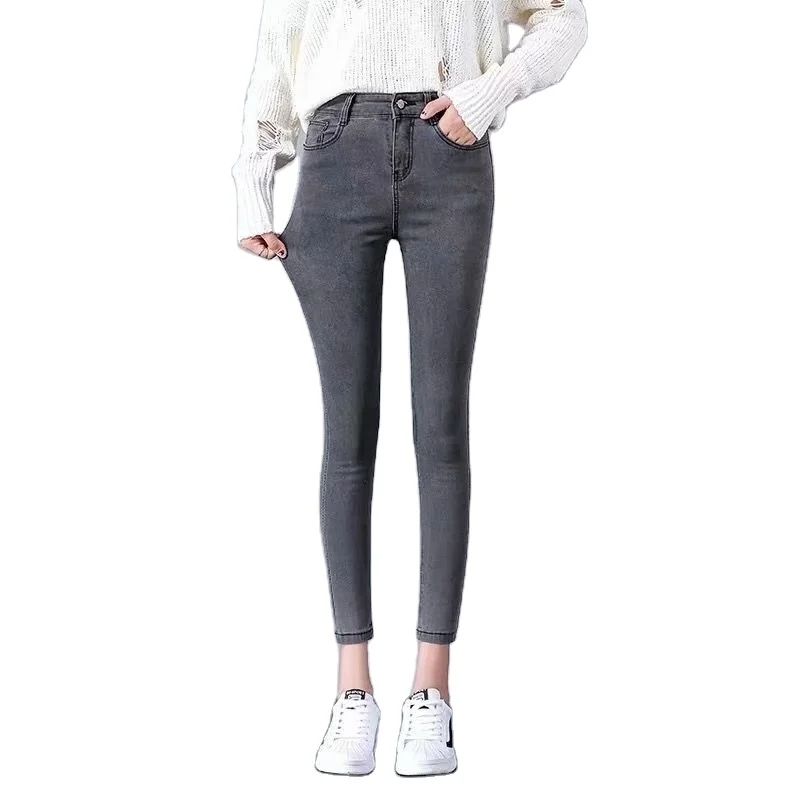 

Hot Selling Fashion Skinny Stretch Female Pants Ladies Straight-leg Close-fitting Denim Women's Jeans Pants
