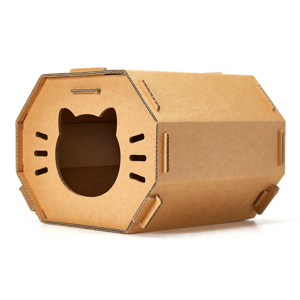 

Pet Products Paper Cat House cardboard furniture luxury scratcher carton accessories cages room corrugated scratching beds