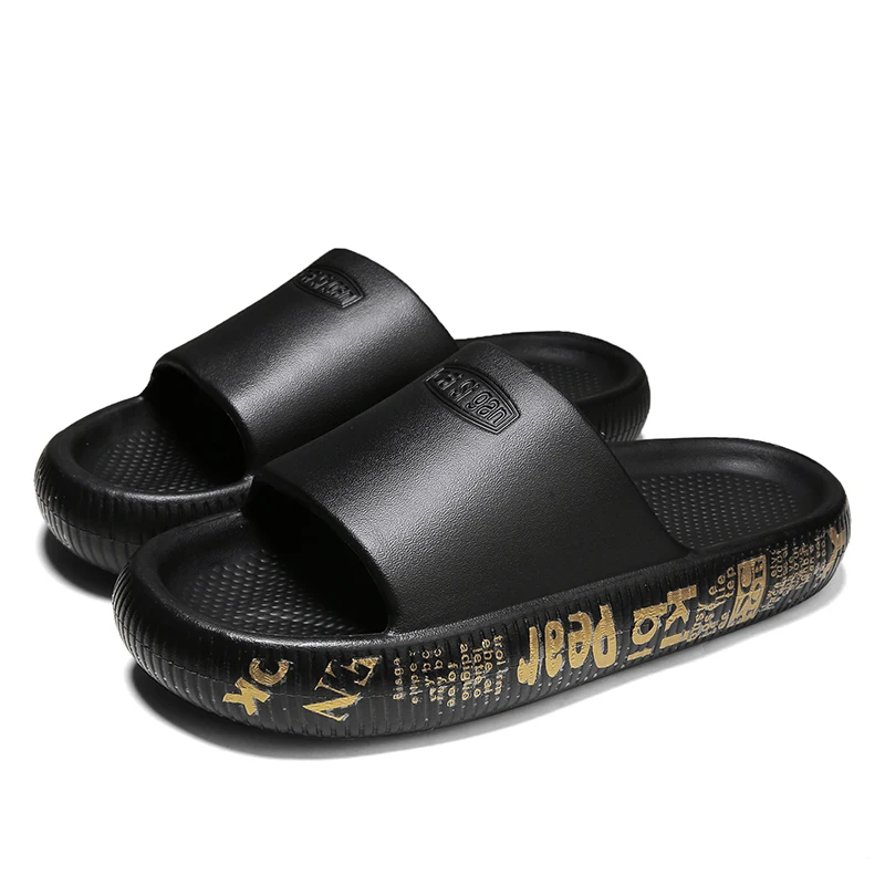 

Men Casual Slides Soft Soled Indoor Outdoor Non-Slip Comfortable Slippers, Solid color