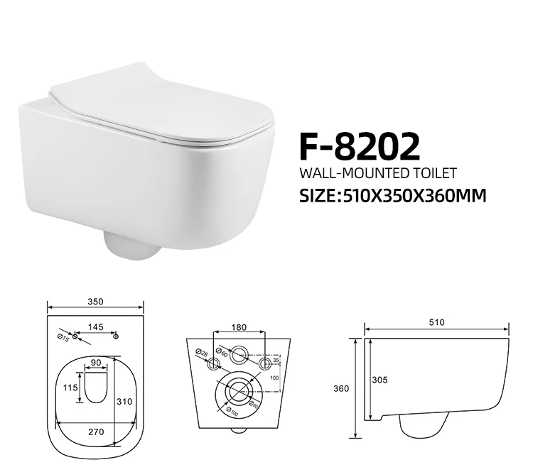 Back to wall washdown one piece bathroom wc ceramic european rimless round wall hung toilet