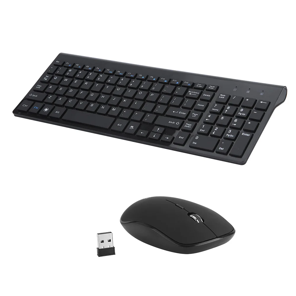 

Wireless Mouse and Keyboard Combo 2.4g usb mini ultrathin Wireless Mouse and keyboard suit, Black/white/gold