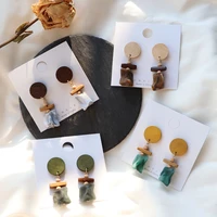 

Colorful wooden earrings for women Bohemia party jewelry wholesale