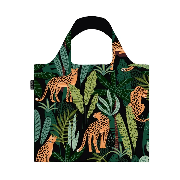 

Wholesale Polyester Digital Printed Reusable Foldable Shopping Bag Folding Tote Bag