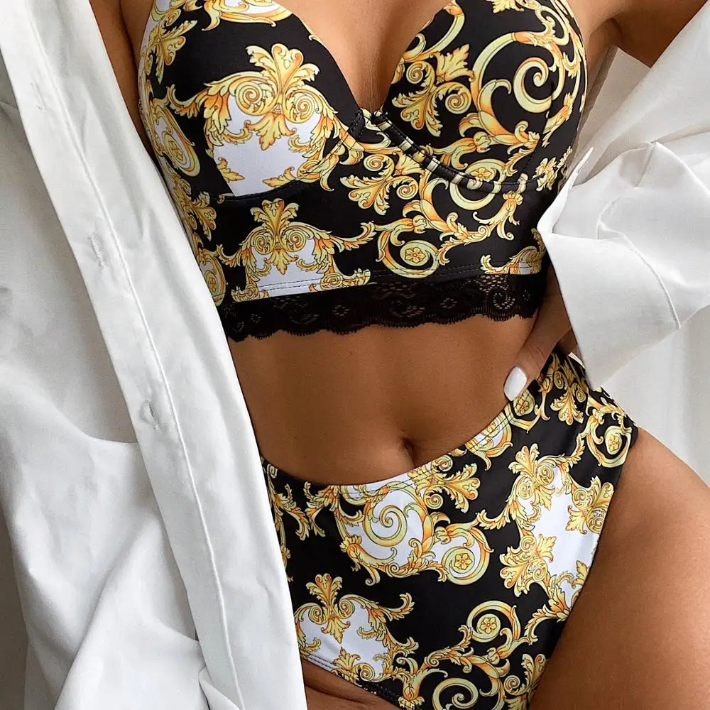 

2021 Custom Private Label Designer Bikini Set New swimsuit female swimsuit two-piece swimsuit strap bikini