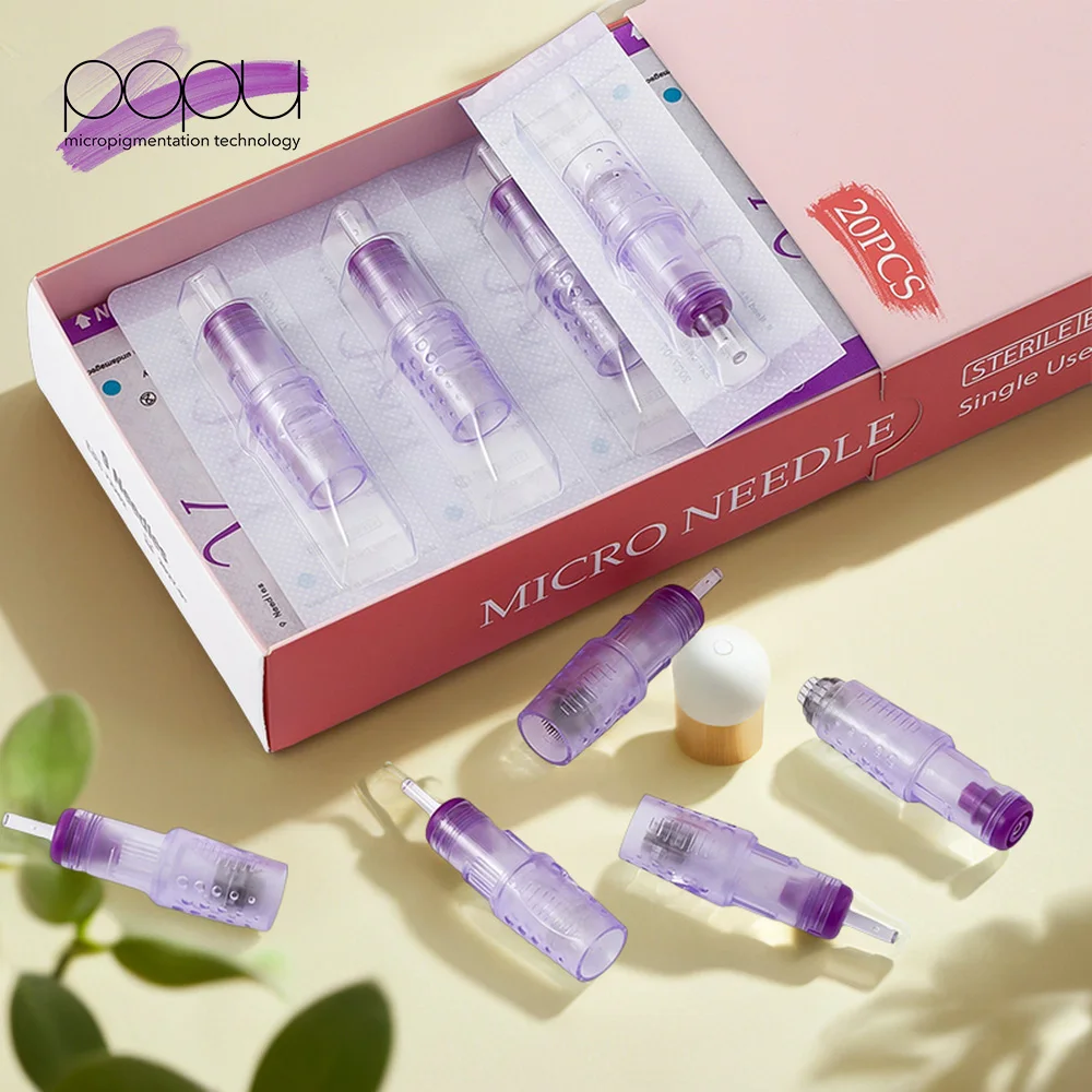 Wholesale POPU Micro Needles Safety Membrane Drive System 9 12 24 36 42 Pins Permanent Scalp Micropigmentation Microneedling