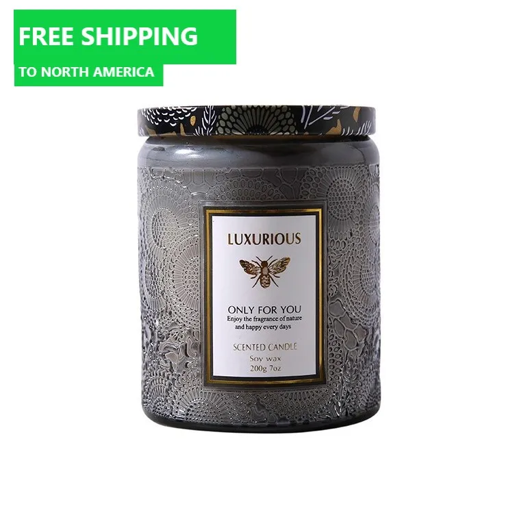 

FREE SHIPPING Custom Handcraft Wedding Birthday Glass Jar Aromatherapy Candle Luxury Fragrance Scented Candle