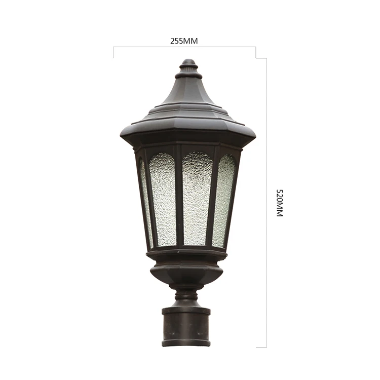 Vintage outdoor waterproof post top pillar light fence light boudary light