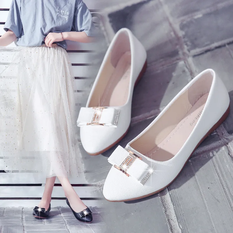 

Free Shipping 2022 Fashion Casual Pu Soft Bottom Fashionable Women Shoes Lady Flat Sole Pu Leather Flat Shoes, Customized color