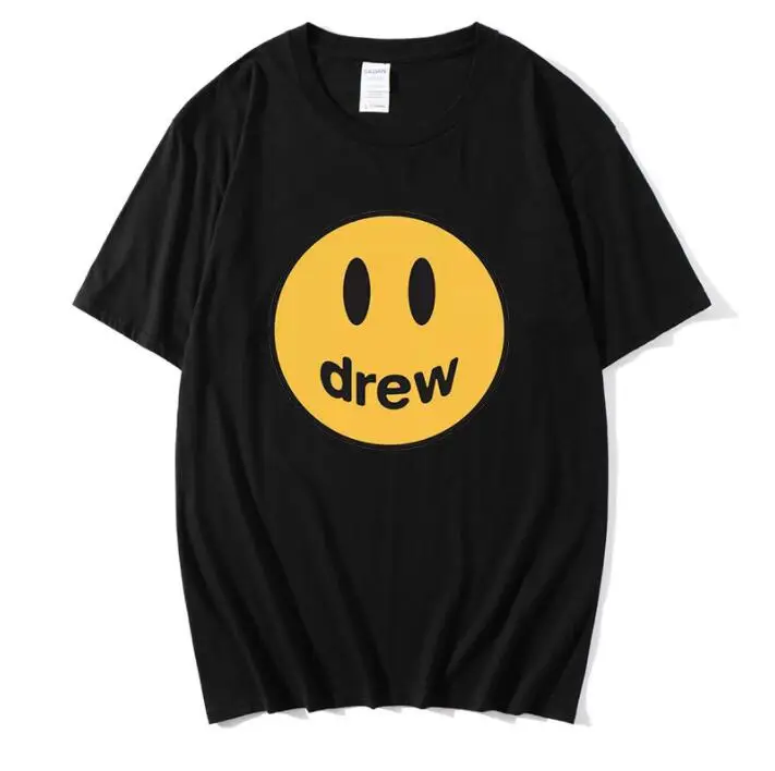 

2021 fashion new 100% cotton smiley face printing couple same T-shirt