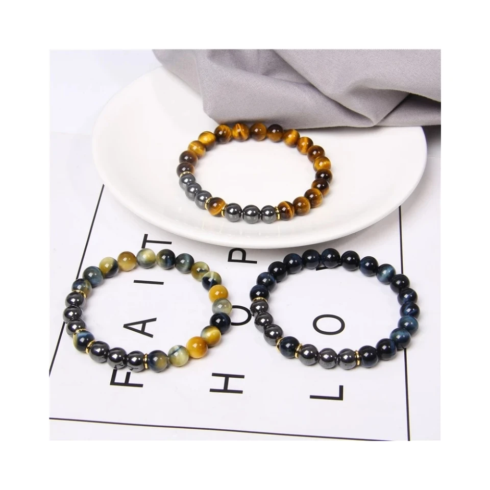 

HP 8mm tiger eye stone bracelet handmade beaded bracelets mens bead bracelet natural stone