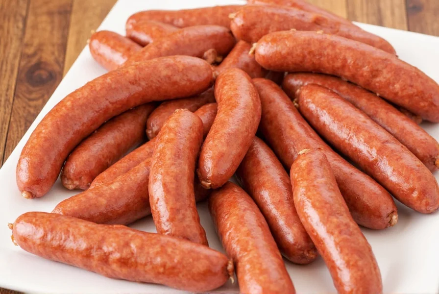 Italian sausages in grocery store display