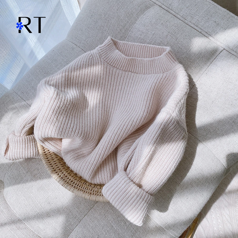 

Kids Long Sleeve Sweater Girl Boutique Clothing Slouchy Design Solid Color Children Oversize Pullover, Picture