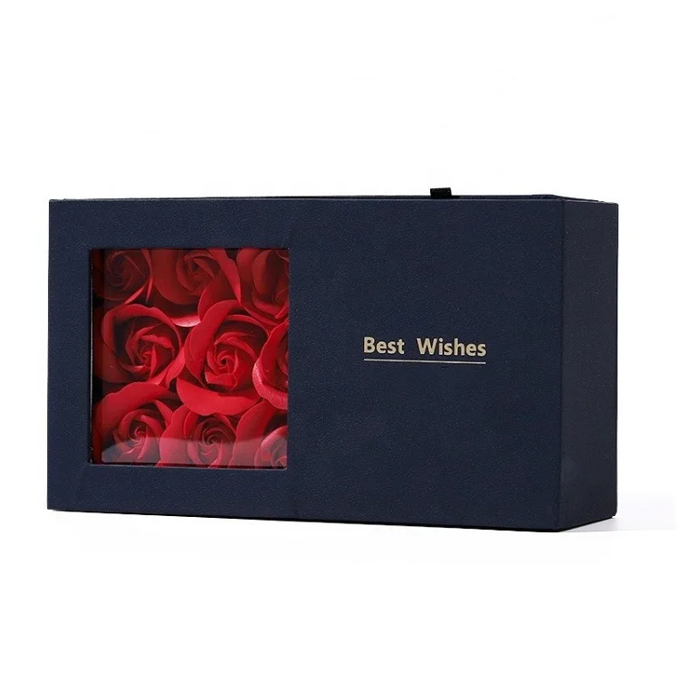 

Hot flowers gift Box with artificial rose flowers for weddings Decoration girlfreind mothers day Jewelry packaging, Customer logo