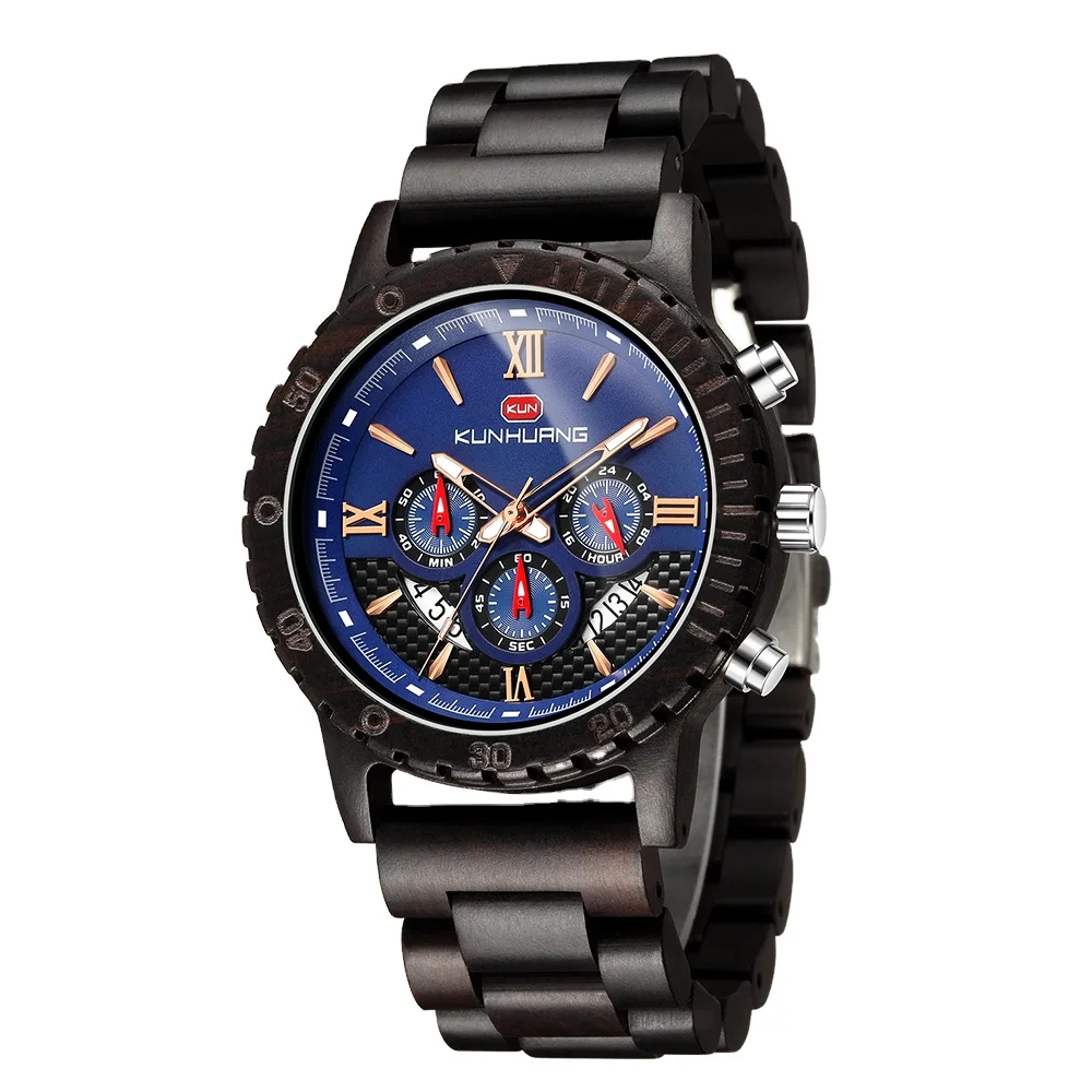 

newest wholesale multi-functional customized design quartz wood watches for men, Zebra wood/black sandalwood/red sandalwood/walnut