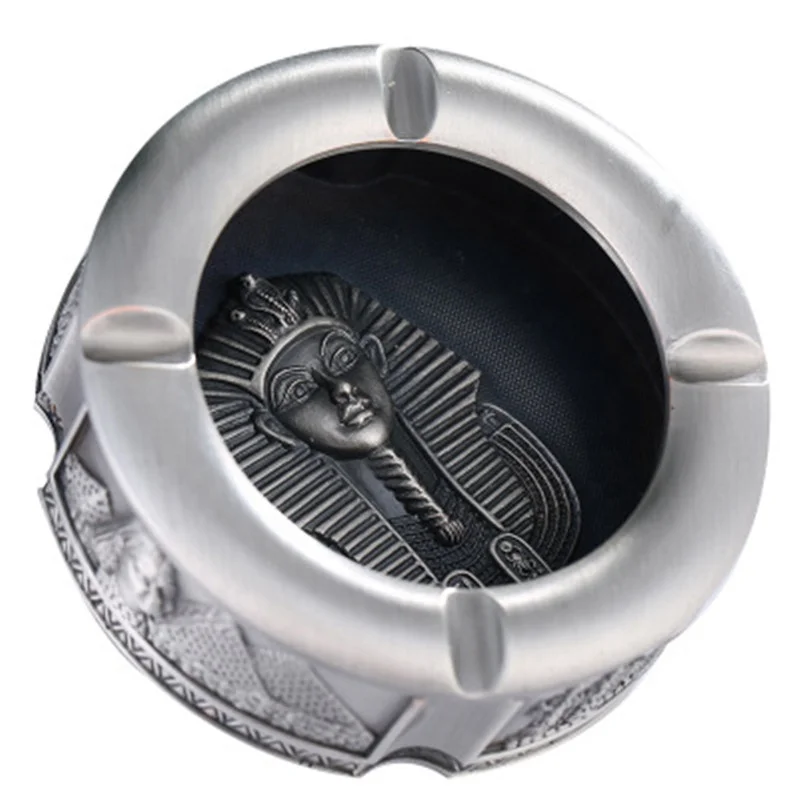 

Metal Household Retro European Style Office Ashtray, Sliver
