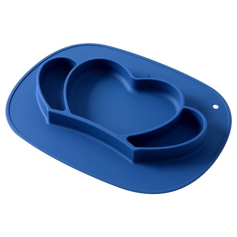 

Suction cup bowl grid plate cartoon silicone anti-drop complementary food bowl silicone babyr plate, Customized color