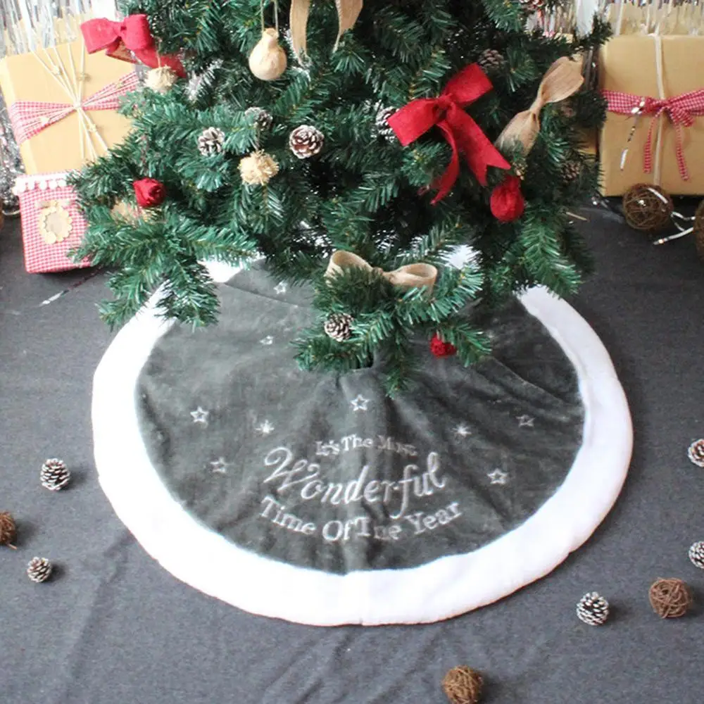 Christmas Tree 90/120cm Skirt Base Home Floor Mat Xmas Ornament for Party Decor 