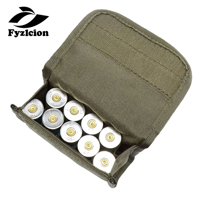 

FYZLCION Tactical 10 Round Sgun Sshell Reload Holder Molle Pouch For 12 Gauge/20G Magazine Pouch Ammo Round Cartridge Holder