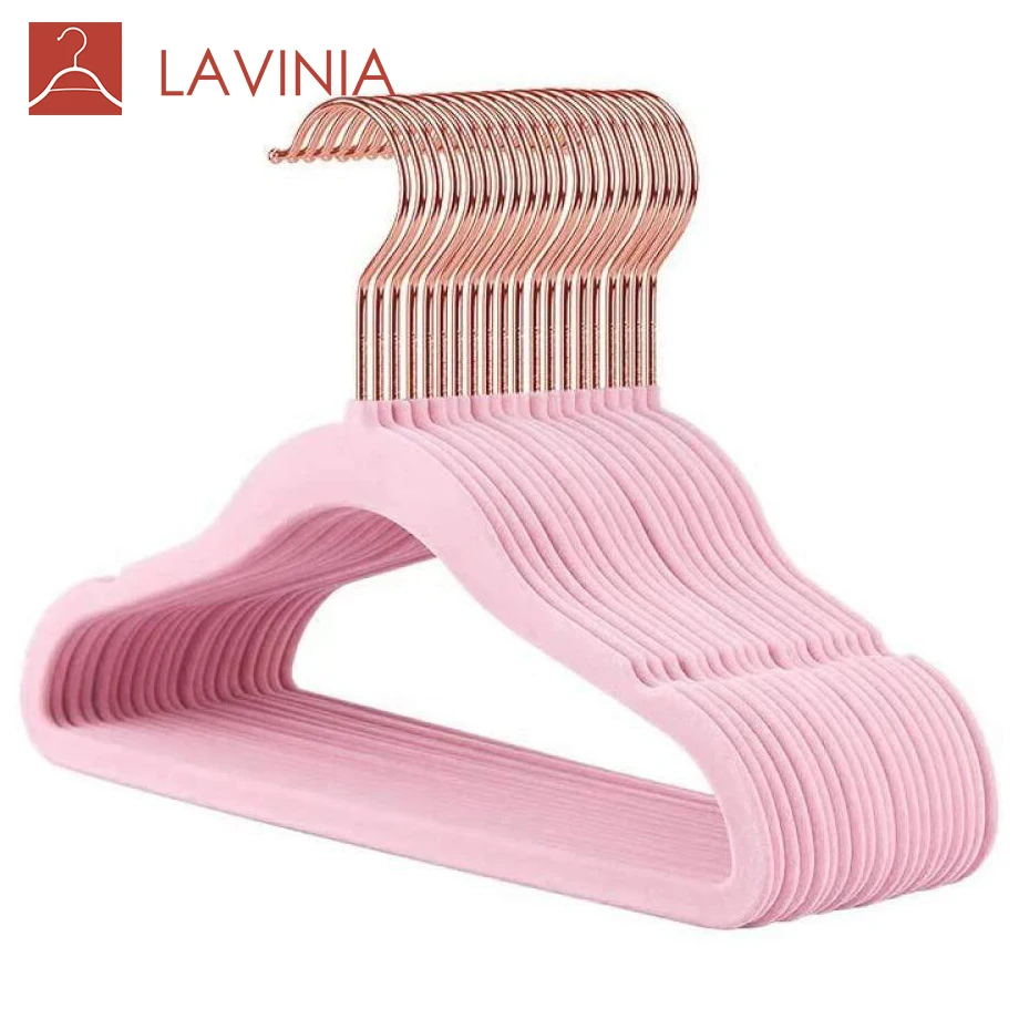 

LAVINIA new design children's baby non-slip high-quality flocking hanger kid coat hanger With Notches, Customized
