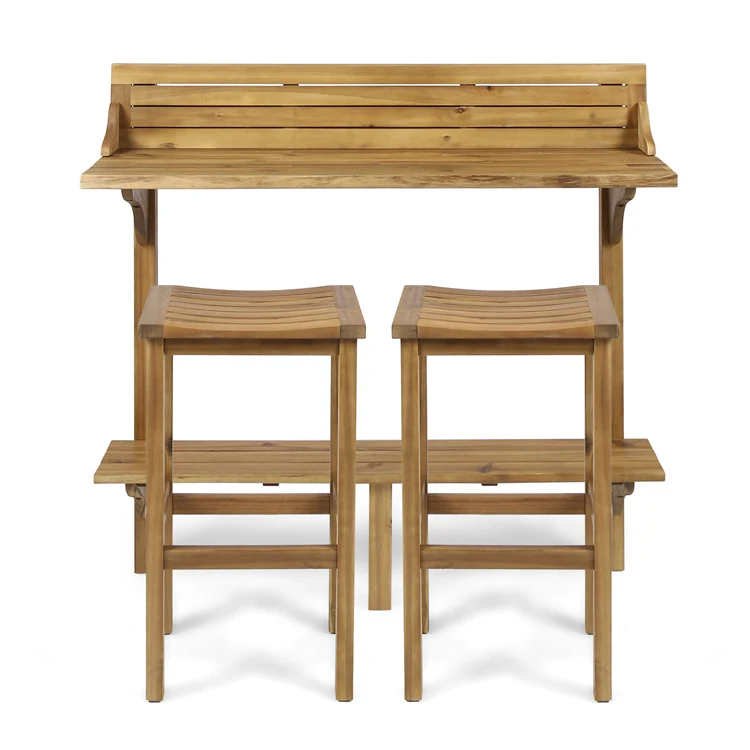 

3 Piece modern pub design Garden Acacia Wood Outdoor Bar Table Set