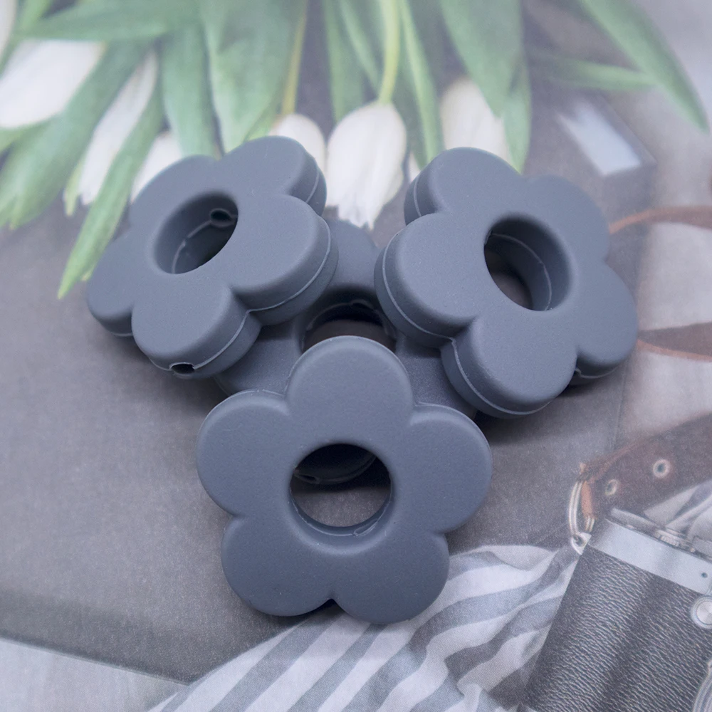 
BPA free flower baby silicone bead sets for pacifier silicone beads 