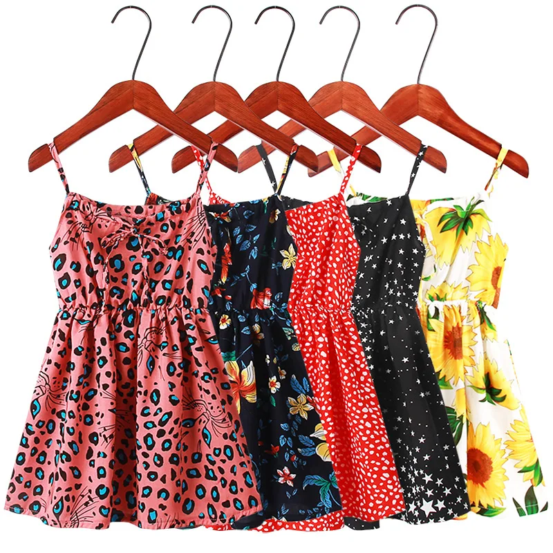 

Girls cool summer children's clothing wholesale new sleeveless suspender skirt seaside clothing, Pic shows