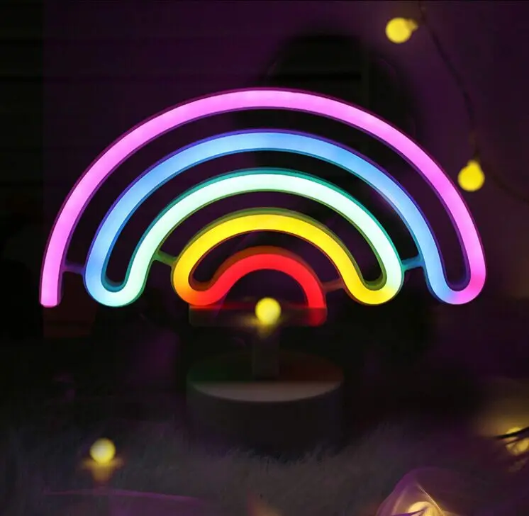 Rainbow unicorn flamingo cactus moon cloud led neon light for dorm and bedroom decoration