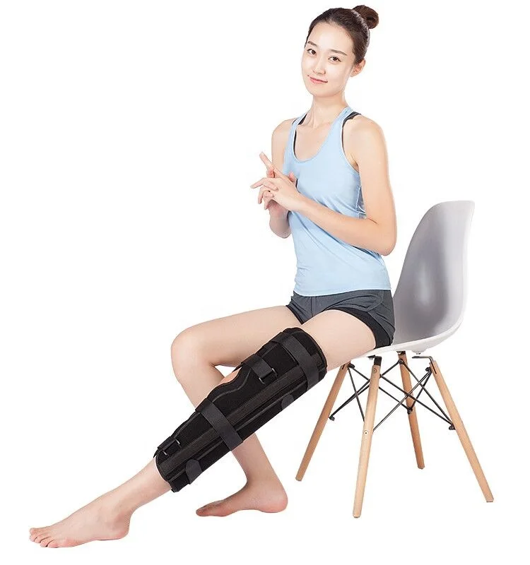 

Tri-Panel Knee Immobilizer Brace Rigid Support for Post Surgery, Black
