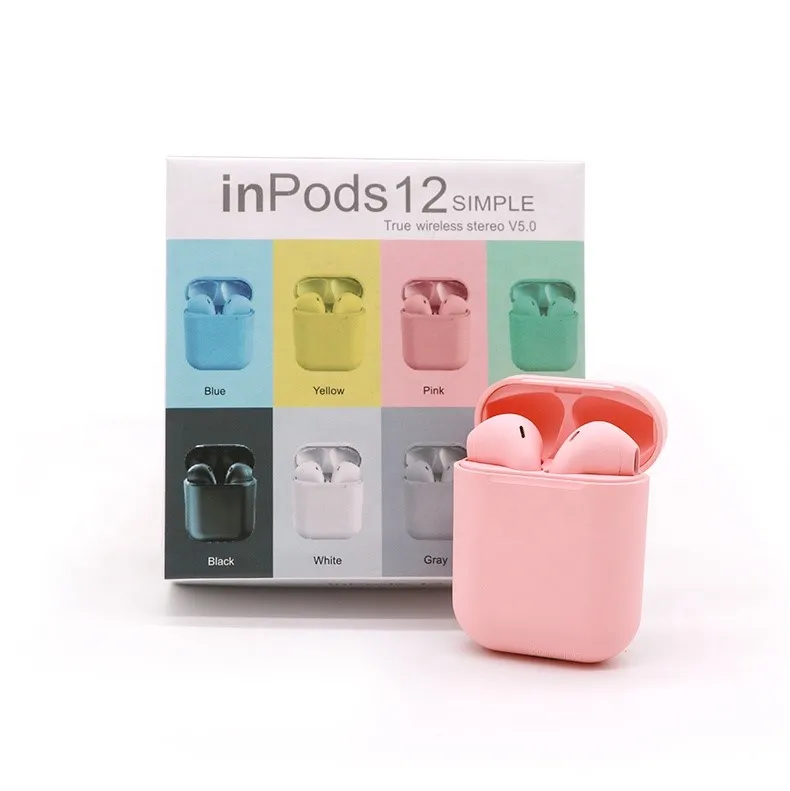 

2020 New Macaron Inpods 12 TWS Touch Control 5.0 I12 TWS Mini True Blue tooths Wireless inpods i12 tws earbuds