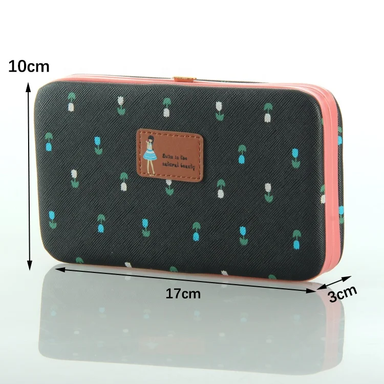 

High Quality Fashionable Family Ladies Black PU leather Passport Holder Travel Long Wallet With Wrist Strap, Customized