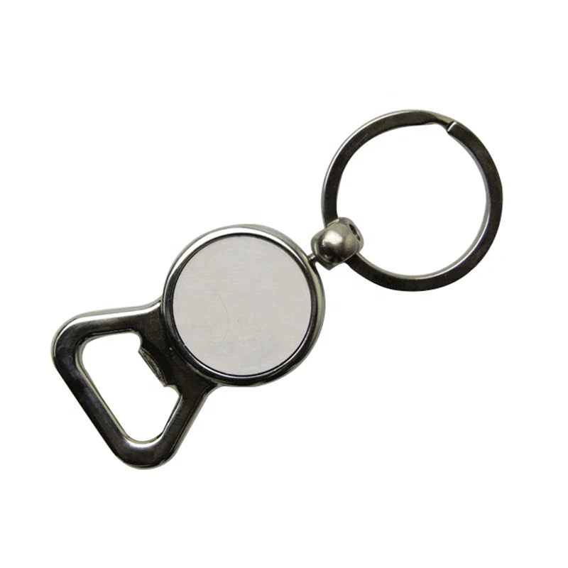 

Sublimation Key Chain Bottle Opener Custom Beer Metal Keyring Bottle Opener Keychain, Silver