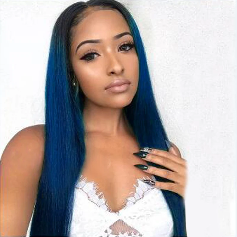 

Silky Straight Pre Plucked Long Central Part Synthetic Hair Wig, Ombre
