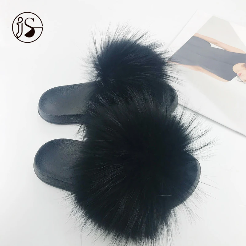 

2021 Fashion Hot Styles fuzzy furry slippers soft outdoors Plush women slippers Plush colorful comfy fur slides, Picture