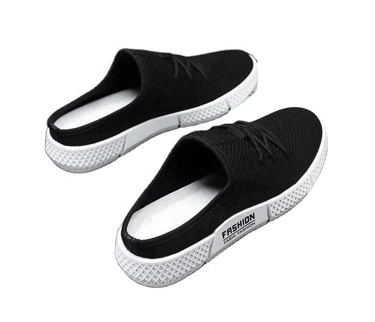 

Factory customized solid color comfortable men loafer house shoes, Black/black-red