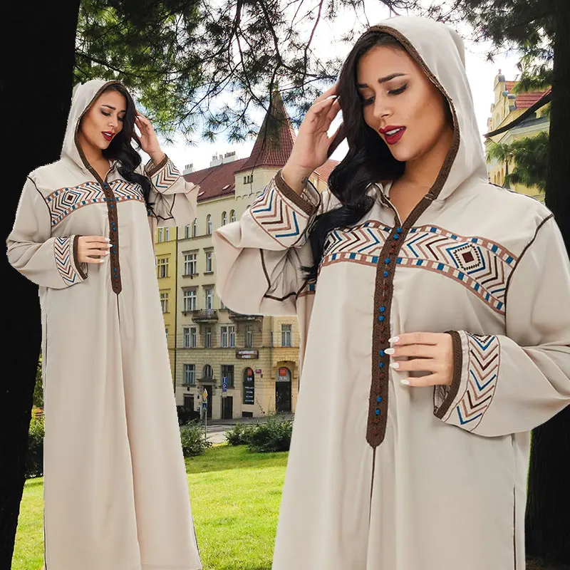 

Arab women's sleepwear pajamas robe night home wear pijamas pj gown for women wear summer caftan kaftan moroccan dress, White and golden