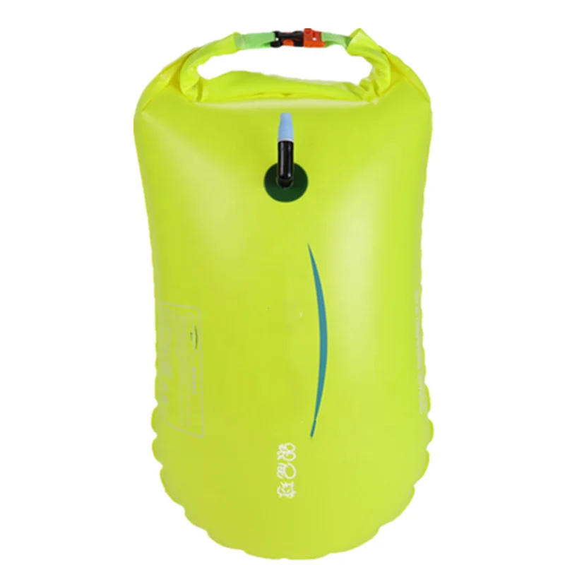 

Patented PVC Inflatable Swimming Tow Float Dry Bag Open Water Swim Buoy, Neo-orange/neo-pink/neo-green