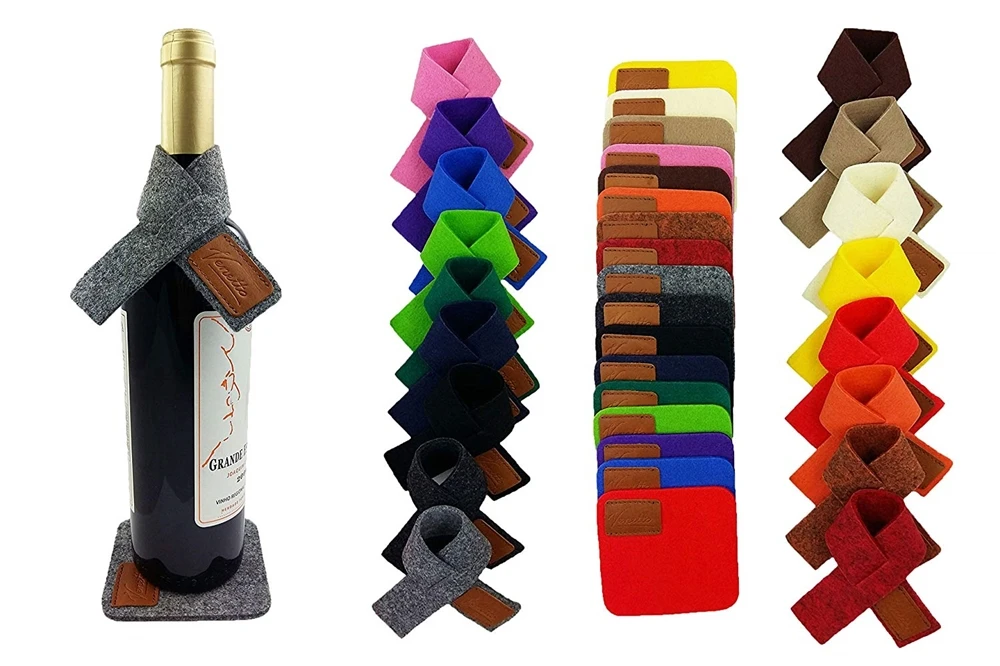 factory direct sale low cost fabric felt wine bottle bag