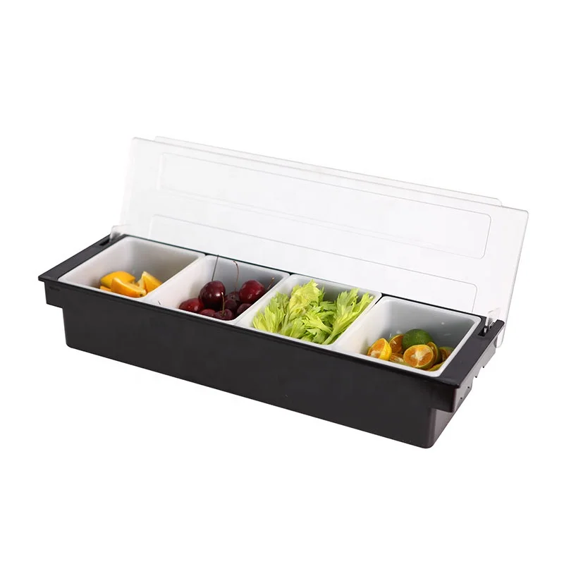 Bar Accessories Plastic Garnish Tray With 3/4/5/6 Compartment - Buy ...