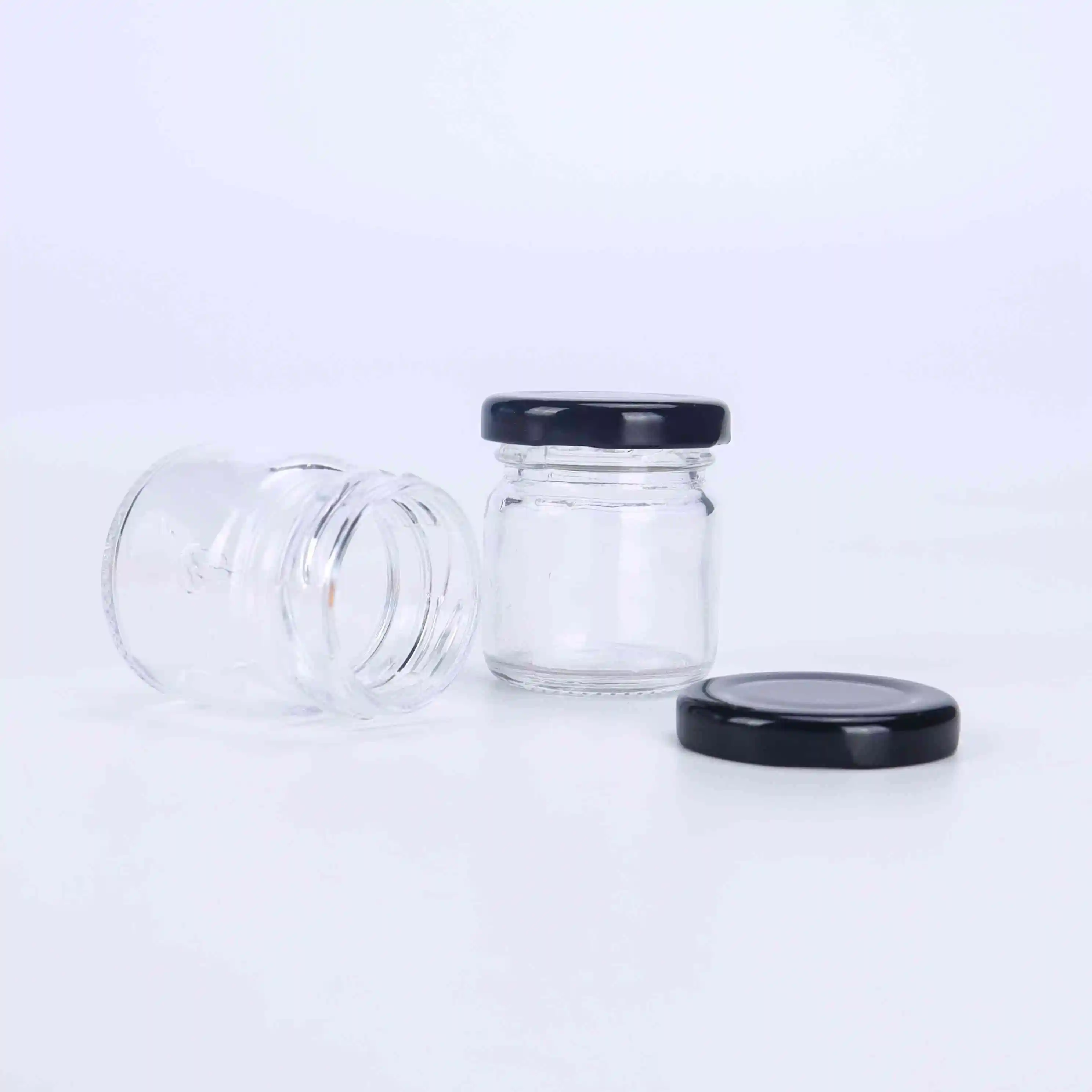 

30ml mini glass jar Crocus can with logo printing Customized small jar