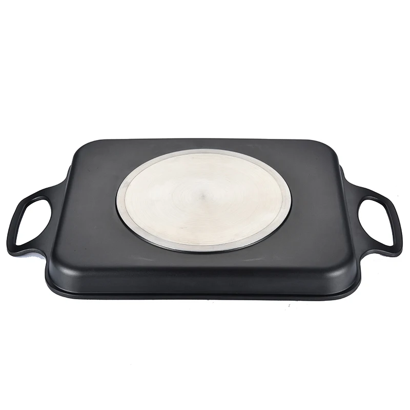 Classic Aluminum Nocstick Induction Grill Plate Grill Griddle Pan With