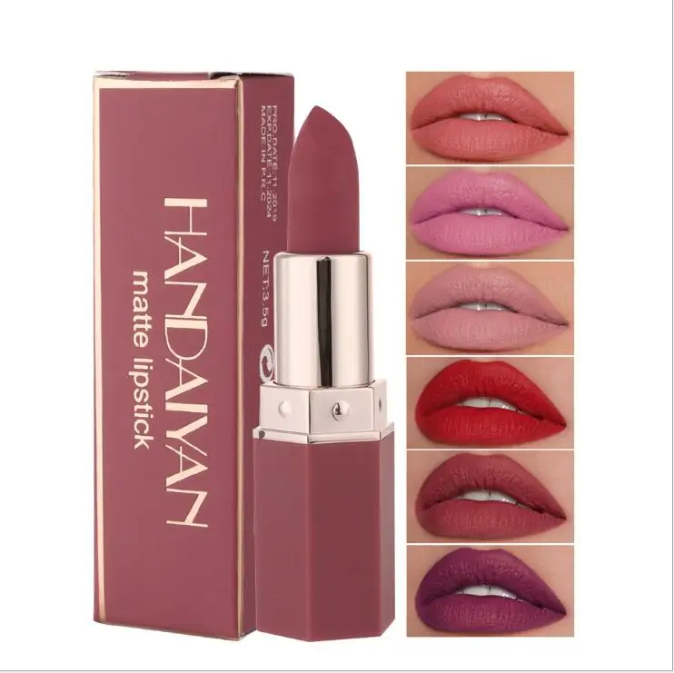 

HANDAIYAN 6 Colors Velvet Matte Lipstick Waterproof Pigment Lipstick Long Lasting Lipstick Never Fade Lip Stick Makeup