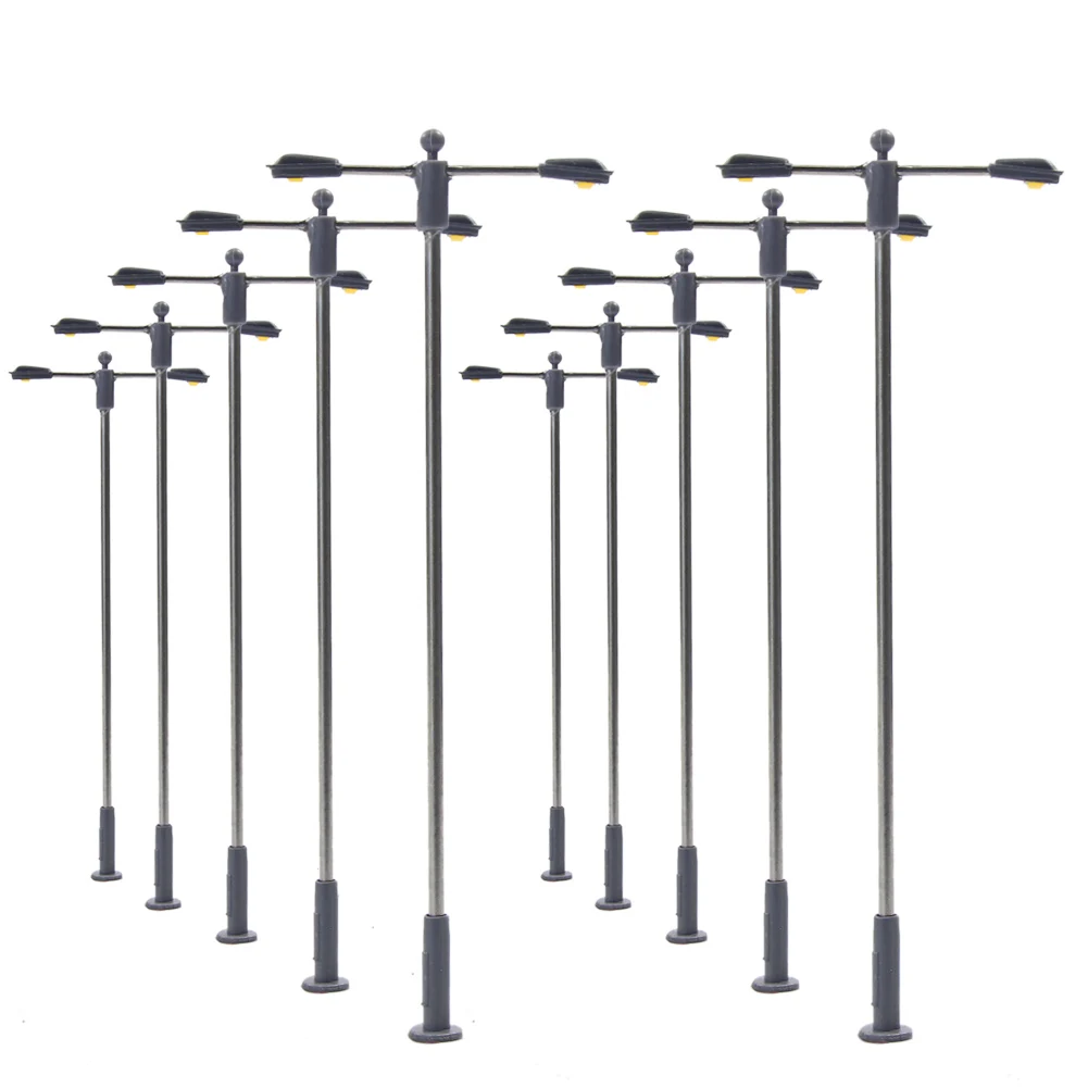 

LQS11 Model Train Railway 1:150 N/TT Scale Lamp 7.5cm Double-heads LED Street Light