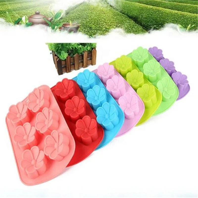 

Silicone Flower-shaped 6-Cavity Cake Mold, Random