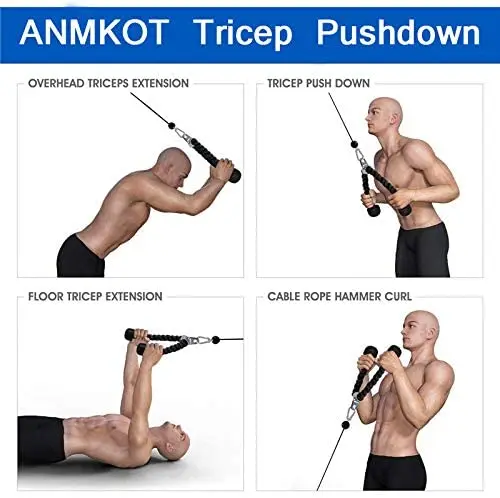 Bicep Curls 11PC Arm Strength Fitness Equipment Triceps Extensions Fitness Workout Professional Equipment Arm Strength Training Exerciser with Heavy Duty Pulley System for LAT Pulldowns 
