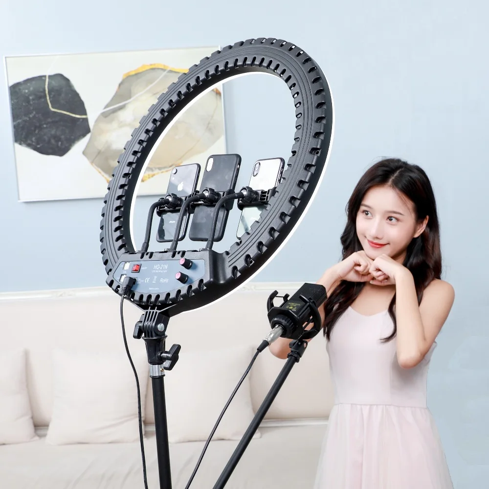 

Live Show Video TikTok 21 Inch Beauty Makeup LED Fill Lamp Photography Selfie Ring Light With Tripod Stand