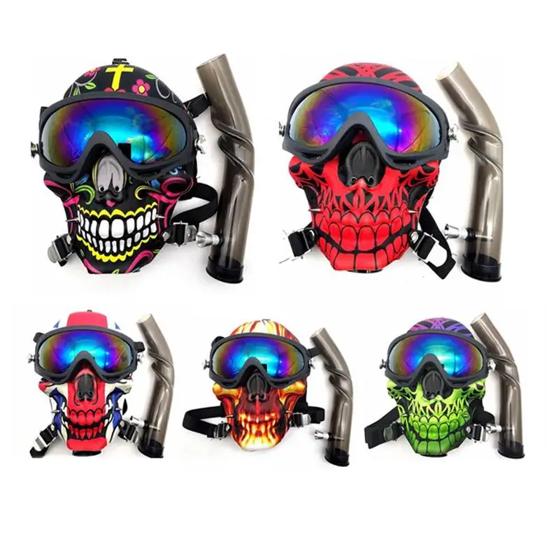 

Most Popular New Hookah Accessories Water Pipe Shisha Silicone Acrylic Gas Mask Smoking Pipe, Five colors