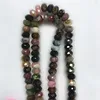 Natural Tourmaline Rondelle Faceted shape beads mixed colours gemstone strings