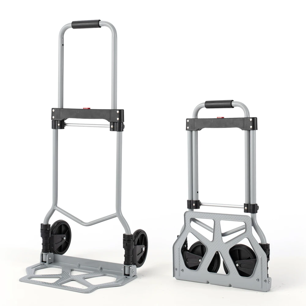 
steel foldable hand pull two wheel brake airport cart hand truck luggage trolley  (60821322288)
