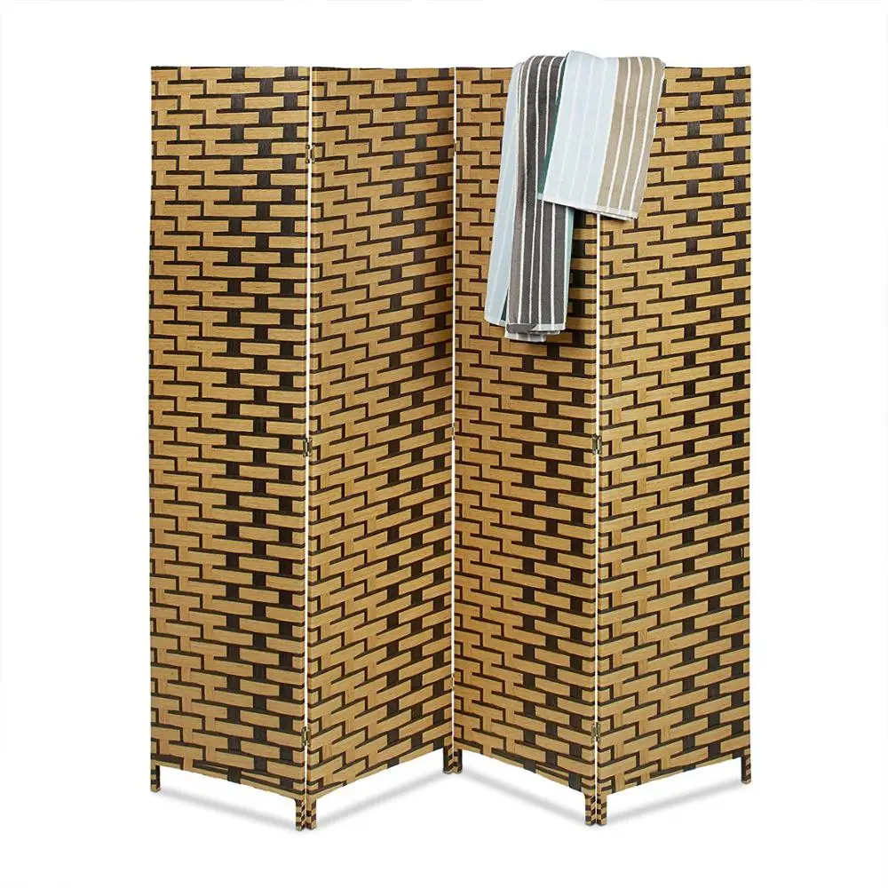 

UAE good selling and factory direct supply hand woven fiber folding screen room divider