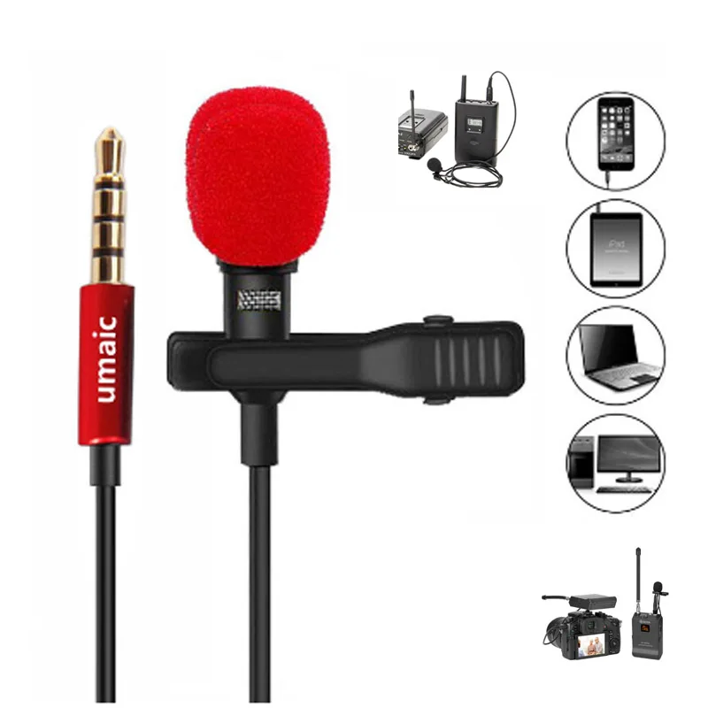 

Wings Professional Condenser Recording Studio Lapel Clip Lavalier Microphone for Cellphone and laptop